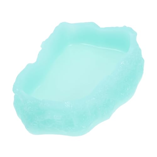 Parliky Luminous Household Reptile Water Bowl Wear Resistant Dish for Eating Drinking Easy to Clean Durable Reptile Accessory for Lizards Turtles