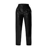 Chnnamzu Lederhose Damen - Leder Hosen Damen Lederhosen Damen Kunstlederhose Damen Kunstleder Hosen Damen Lederhose Lederimitat Hose Damen Lederhose Damen Schwarz Lederhose Damen High Waist
