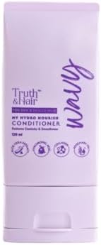 TRUTH & HAIR Hydro Nourish Conditioner for Wavy Hair (120ml) | Enriched with Rosemary Oil, Argan Oil, Collagen, Chia Seeds & Hyaluronic Acid | Restores hair elasticity & glaze | SLS & Paraben free