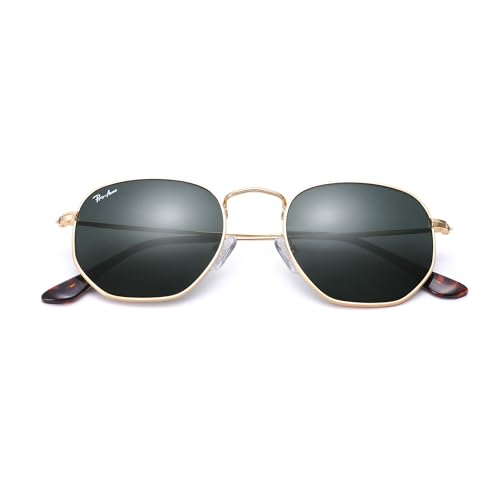 Pro Acme Small Square Sunglasses for Women Men 100% Real Glass Lens Hexagonal Frame4