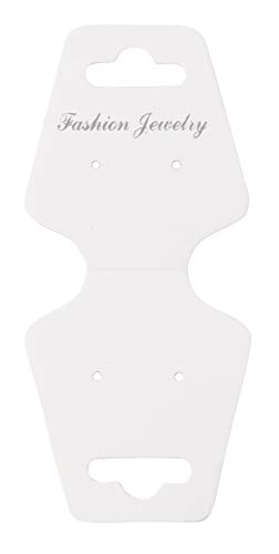 Necklace Display Cards - 200-Pack Jewelry Display Cards, Jewelry Card Holder for Necklaces, Bracelets, Ear Studs, Earrings, Anklets, White, 4.125 x 1.75 Inches