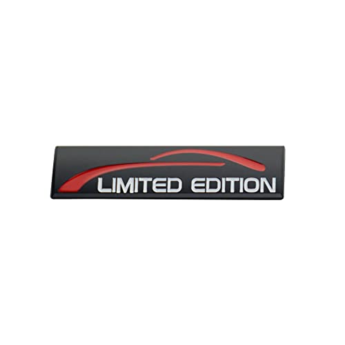 Image of 2Pc 3D Metal Limited Edition Logo Emblem Badge Auto Premium Badge Trunk Fender Rear Side Sport Decal Sticker (Black White)