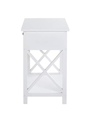 Table d'appoint Blanc HAKU finitions soignées en MDF durable - 8