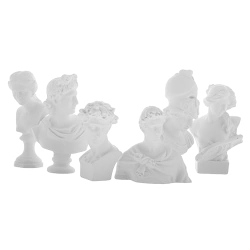 Gogogmee Mythology Mini Busts 6pcs Resin God Statues Goddess Apollo Sculptures Art Sculpture Set for Home Decor