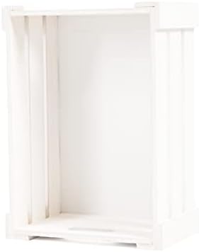White Wooden Crate Storage Box Shelve Box With Handles DIY Gift Hamper (Large)