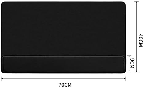 MoYouno Oversized Mouse Pad with Wrist Rest Cushion Support, Keyboard Mat, 70 x 40cm, Ergonomic Large Mouse Mat for Laptop Computer Anti-slip, Comfortable, Black