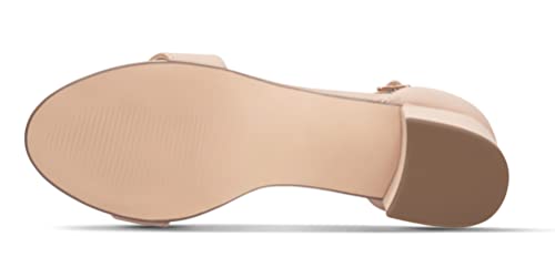 Party Women's Block Heels, Ankle Strap Low Heel Pump Sandals, Vianna-Nude Nubuck-8 #TOP4