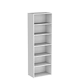 mokebo® Bücherregal weiß aus Holz 'Der Bücherwurm', Schuhregal, Holzregal, Aktenregal Standregal fürs Wohnzimmer, Büro, Kinderzimmer, Regal groß für die Wand mit viel Stauraum, 60cm Breite