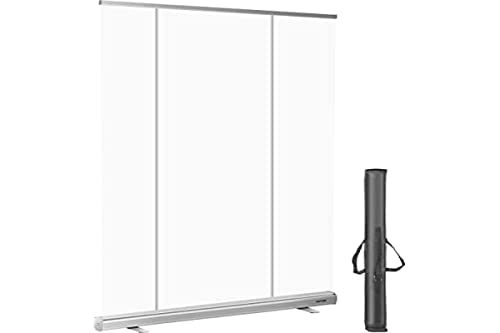 VEVOR 121x200 cm Bodenstehender Nieschutz transparente, Spuckschutz Trennwand tragbar, Roll-Up-Nieschutz Plakatständer durchsichtig, Freistehende Isolationsbarriere Kassen Cafés Banken Büro Salon