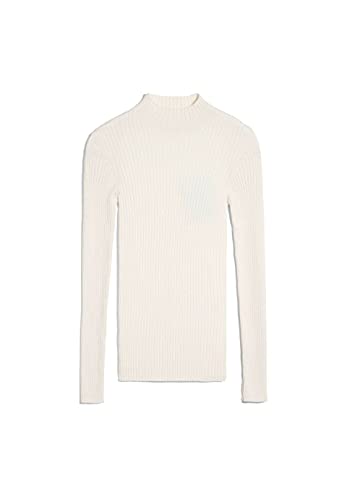 ARMEDANGELS ALAANI - Damen Pullover Fitted Fit aus Bio-Baumwolle M Oatmilk Strick Pullover Hochgeschlossen Fitted Cover