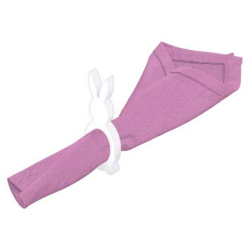 White Bunny Party Napkin Rings, 4 Ct.