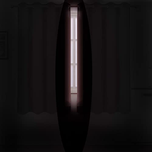 Image of LEMOMO Coral Blackout Curtains 42 x 63 Inch Length /Set of 2 Curtain Panels /Thermal Insulated Room Darkening Blackout Curtains for Bedroom