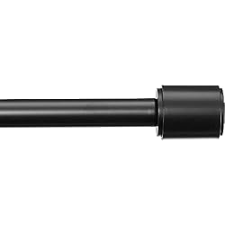 Amazon Telas Para Cortinas De Cocina Amazon Basics Barra para cortinas con remates con tapas, 91.4-183 cm, Negro