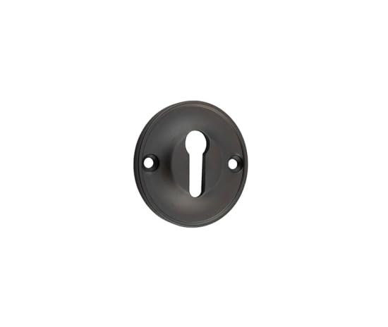 Kooples Hardware 40mm Standard Keyway Escutcheon – Solid Brass Keyhole Cover Plate for Interior & Exterior Doors Classic Lock Trim with Concealed Fixings (Dark Bronze)