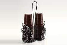 GICOS PORTABICCHIERI Doppio Inox Acciaio Inossidabile Argento