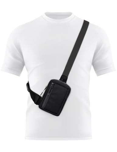 Peicees Mini Sling Bag for Men Women Crossbody Bag Travel Running Phone Daypack Shoulder Bags