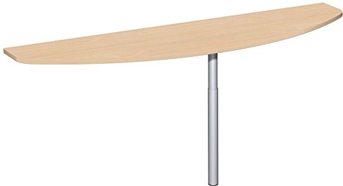 Preisvergleich Produktbild Anbautisch mit Stützfuß, inkl. Verkettungsmaterial, höhenverstellbar, 1800x500x680-820, Buche / Silber, Geramöbel