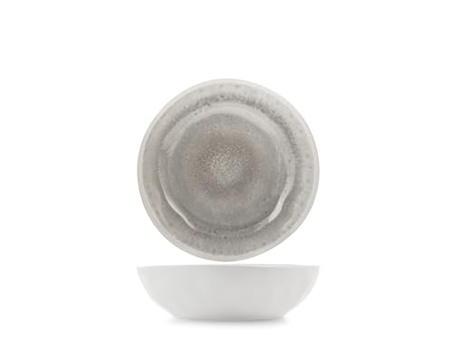 H&H Set 6 Piatti Fondi Selene in Melamina Effetto Reactive Grigio Ø19 cm – Resistenti e Leggeri, Lavabili in Lavastoviglie, Ideali per Minestre, Pasta e Uso Quotidiano