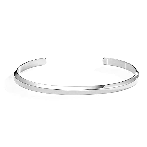 Pulsera de joyería para hombre, pulsera de pareja simple, de acero de titanio femenino, pulsera abierta en forma de C, joyería de mano masculina, talla única, Titanio, Sin piedras preciosas