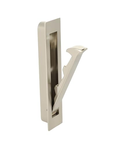 Gedotec Klapphaken aus Metall | CROC | 1 Stk. Garderobenhaken Edelstahl-Optik | Kleiderhaken eckige Ausführung | Wandhandtuchhaken nicht selbst öffnend | rastet in geschlossener Position | Aufbauhaken