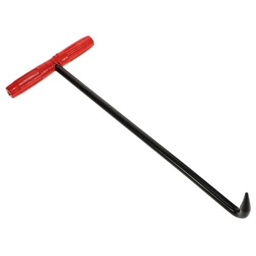 HOMOCONO Manhole Cover Lifting Hook T Hook for Sewer Maintenance Iron Material with Grip for Access and Daily Use