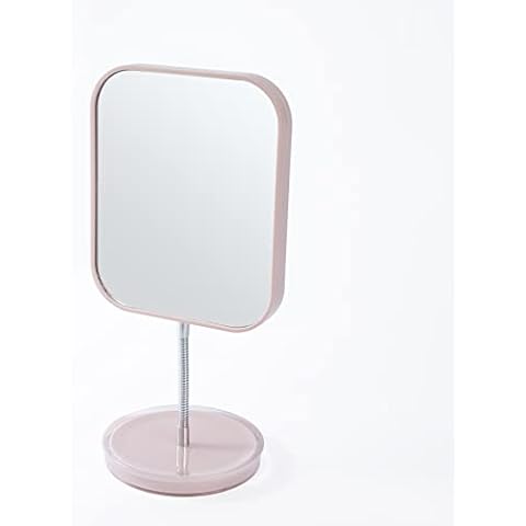 XPXKJ 7-Inch Flexible Gooseneck Makeup Mirror 360°Free Rotation Cosmetic Mirror Double Sided Square Tabletop Mirror (Pink) Cover
