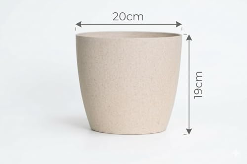 Image of Flower Pots for Garden - Valencia Eco - Indoor Home Living Room Balcony Garden Decorative Eco Freindly Plant Pot Bio Composite Material 8inch (Red, Set of 4)
