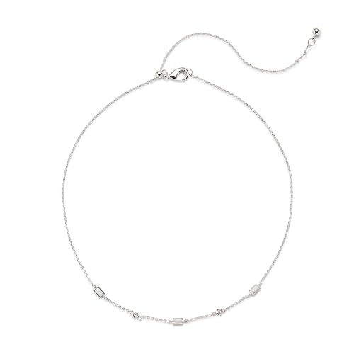 Rocksbox Gem Choker Necklace - Choker Necklace for Women - High Polish Plating with White Opal and Cubic Zirconia - Premium Quality Jewelry - 14