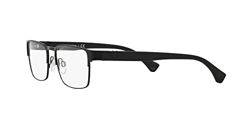 Emporio Armani Óculos de sol masculinos quadrados EA1027, preto fosco, lentes demo, 55 mm, Preto fos