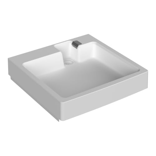 Baignoire gain de place multi-usages installable au-dessus de la machine à laver couleur blanche avec kit inclus 60 x 60 cm