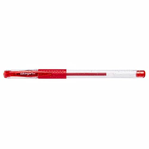 Image of KINGART 400-12 Glitter Rollerball Gel Pens, 12 Sparkling Colors with Soft-Grip Comfort, XL Ink Cartridge - More Ink, Great for All Ages, Writing, Coloring, Doodling, Scrapbooking, Journaling & More