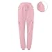 Womens Cargo Sweatpants 2025 Fall Fashion Baggy Comfy Casual Plus Size Fleece Joggers with Pockets Y2k Clothes Pink Large