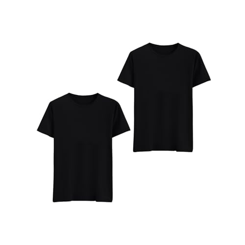 T-shirt enfant col rond manches courtes en lot de 2 pour jouer confortablement