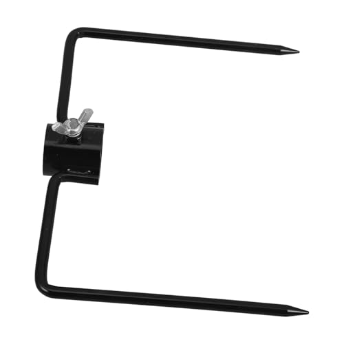 Hohopeti Soporte para Sombrilla de Patio Negro 25 Tipo Hierro Estaca para Tubo 23-25 MM Gancho de Pastor Multifuncional para Jardín y Uso Exterior Resistente al Clima