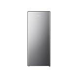Hisense RR220D4BDE 52cm Freestanding Retro Fridge - 165-litre capacity with 4 star Ice box- Auto Defrost - Wine Rack - Silver - E Rated, H128 x W51.9 x D51.3