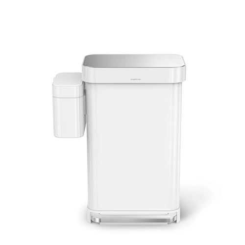 Image of simplehuman Compost Caddy, Detachable and Countertop Bin, 4 Liter / 1.06 Gallon, White
