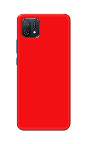 Image of Printed Hard Back Cover Case for Oppo A16K Back Cover (Plain Red) -1803