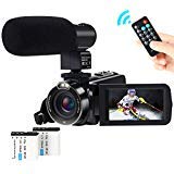 Video Camera Camcorder,ACTITOP 1080P FHD Camcorder 24.0MP 16X Digital Zoom Vlogging Camera for YouTube with Microphone, Remote Controller and 2 Batteries