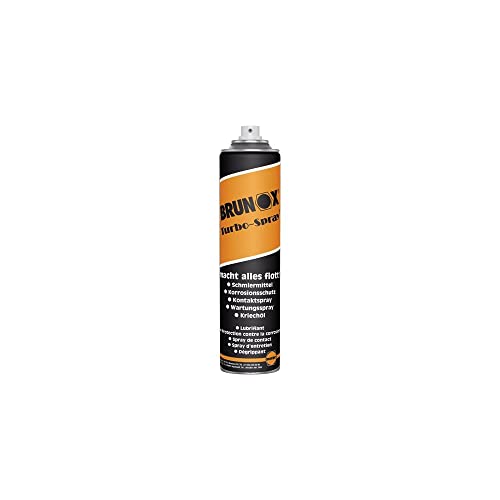 Brunox Turbo-Spray - Schmiermittel, Rostlöser, Kriechöl, Reinigungsmittel, Kontaktspray, Korrosionsschutzmittel - 400 ml