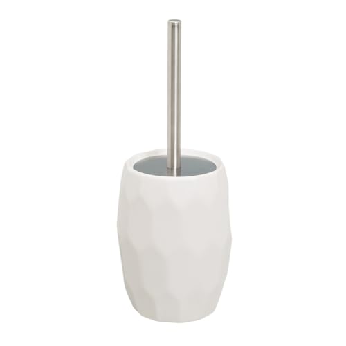Escobillero geométrico Blanco de cerámica de Ø 13x33 cm