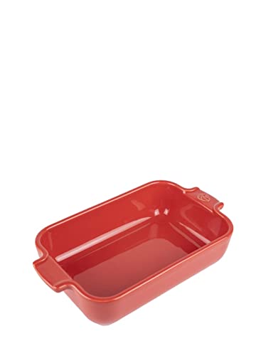 PEUGEOT - Rechteckige Auflaufform aus Keramik - 22 cm x 11,3 cm x 5,1 cm - Fassungsvermögen: 0,85 L - 10 Jahre Garantie - Rot