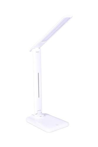 TEKLED Lámpara de escritorio plegable de 3 colores de iluminación con función de carga de teléfono USB, LED decorativo regulable con control táctil, 1500 mAh, recargable por USB, para sala de estudio