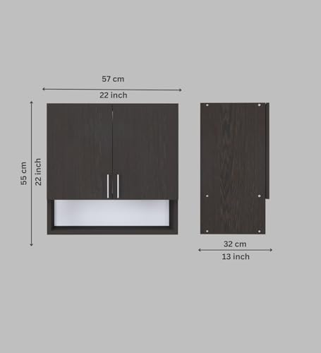 Image of SPECIALITY PANELS 2 Door Modular Wall Mounted Kitchen Cabinet with Organizer Shelf Space Saving Storage Unit Engineered Wood Cupboard for Kitchen Living Room Utility Organizer Furniture | DIY Assembly