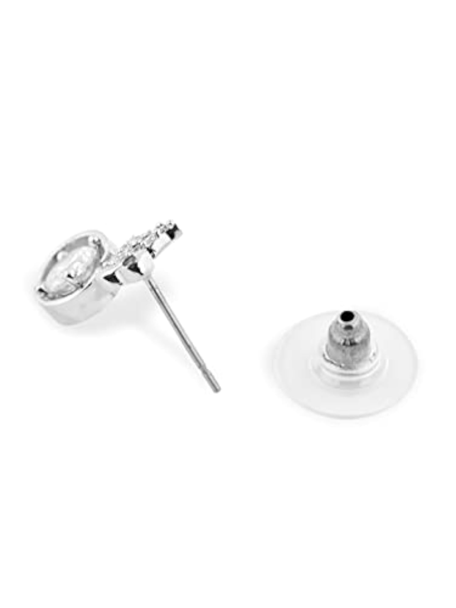 Women's Silver Tone Cubic Zirconia Swan Stud Earrings