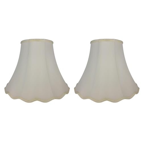 Image of Royal Designs, Inc. Scalloped Bell Designer Lamp Shade, DSO-83-16EG-2, Eggshell, 8 x 16 x 12.25, Set of 2
