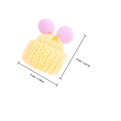 Mini bonnets tricotés en fil de laine multicolores pour customiser facilement vos objets