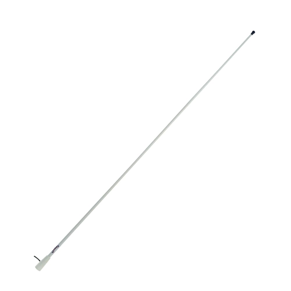 Glomex – Antenna VHF "Basic Line" 1,5m (Bianco), Modello RA400 – Include Cavo 4,5m, Boccola Nylon, 3dB, DC Ground, Per Barche a Motore – Qualità Conveniente