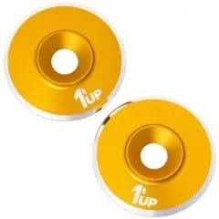 1UP Racing 820721 7075 LowPro Wing Washers, M3, Gold Shine, 2pcs