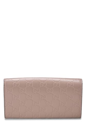 Pre-Loved Pink Guccissima Bow Continental Wallet, Pink3