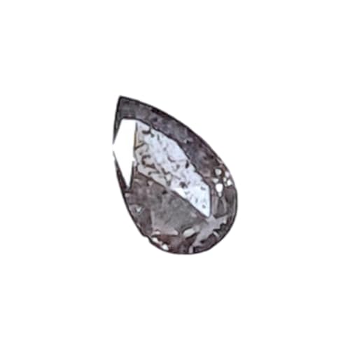 Diamant poire sel et poivre 3,3x1,9mm taille rose pierre naturelle bague